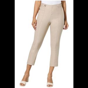 WynneCollection Women's Polished FlatterFIT Slim Leg Cropped Pant Sand - Regular